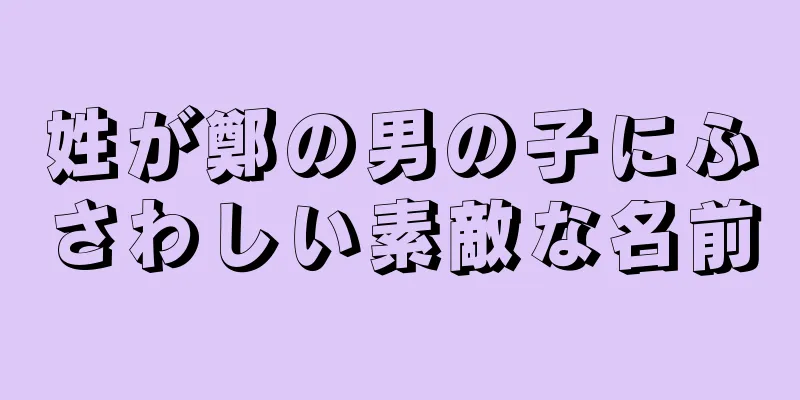 姓が鄭の男の子にふさわしい素敵な名前