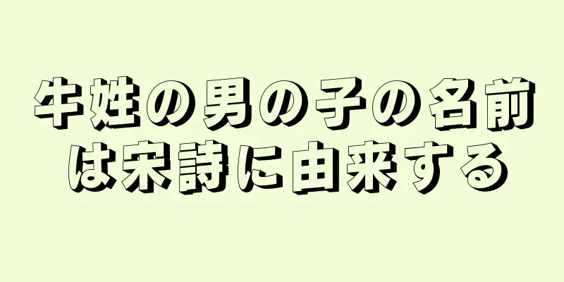 牛姓の男の子の名前は宋詩に由来する