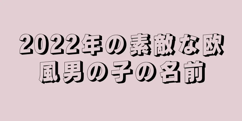 2022年の素敵な欧風男の子の名前