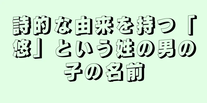 詩的な由来を持つ「悠」という姓の男の子の名前