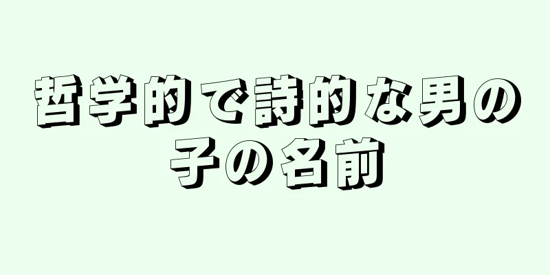 哲学的で詩的な男の子の名前
