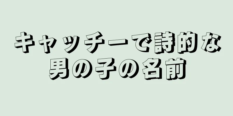 キャッチーで詩的な男の子の名前