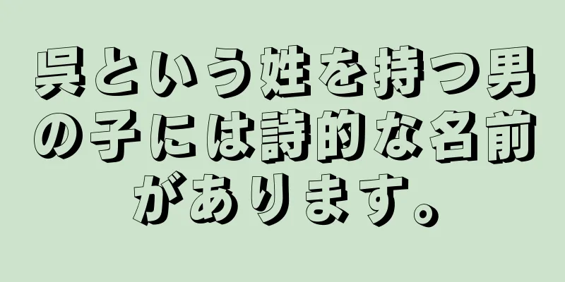 呉という姓を持つ男の子には詩的な名前があります。