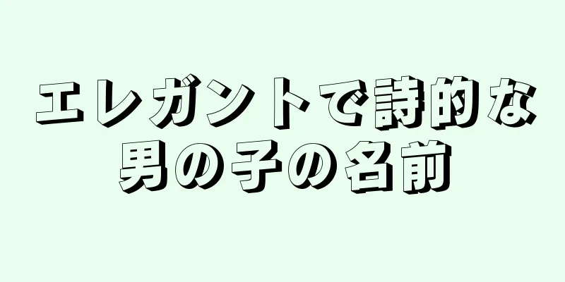エレガントで詩的な男の子の名前
