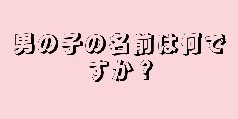 男の子の名前は何ですか？