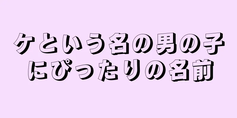 ケという名の男の子にぴったりの名前