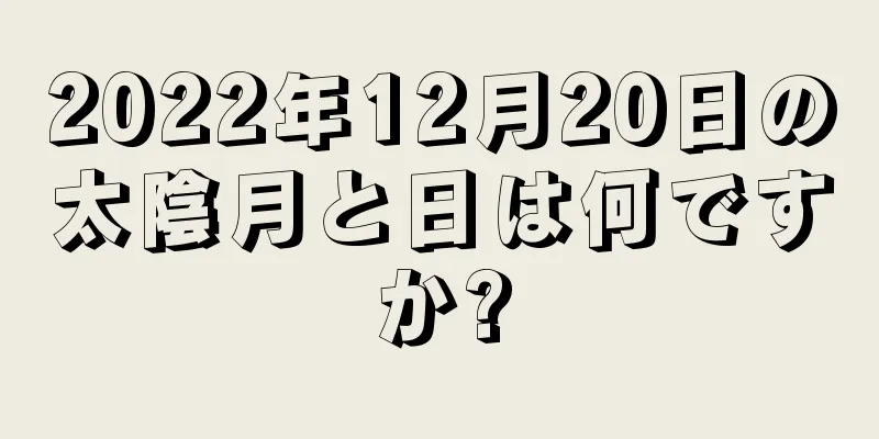 2022年12月20日の太陰月と日は何ですか?
