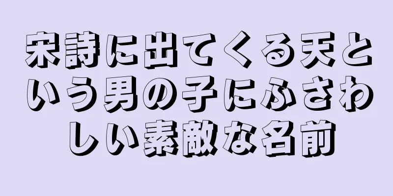 宋詩に出てくる天という男の子にふさわしい素敵な名前