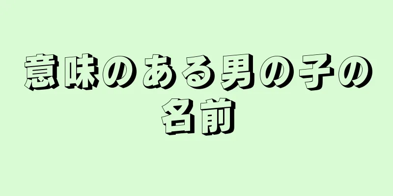 意味のある男の子の名前
