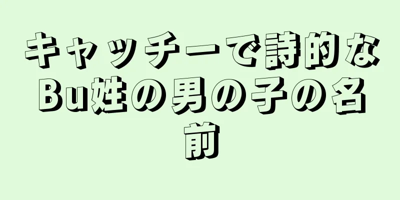 キャッチーで詩的なBu姓の男の子の名前