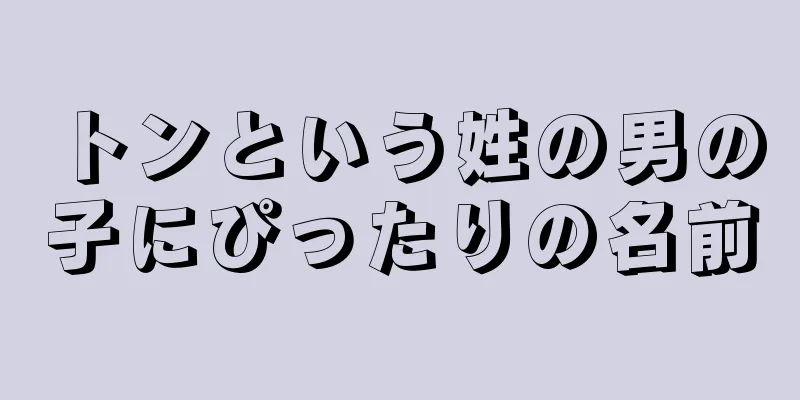 トンという姓の男の子にぴったりの名前