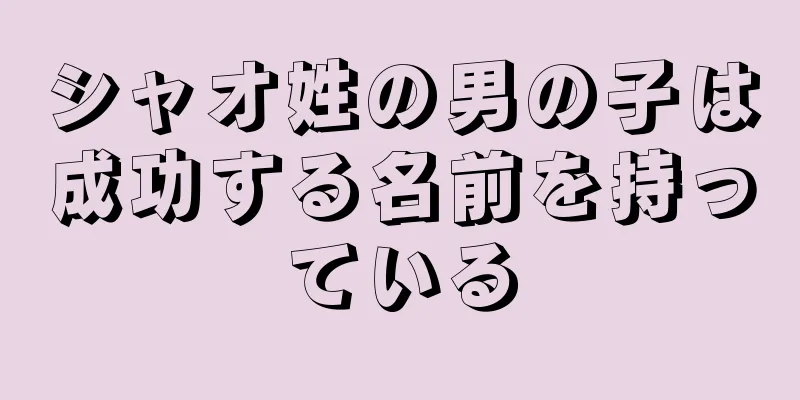 シャオ姓の男の子は成功する名前を持っている