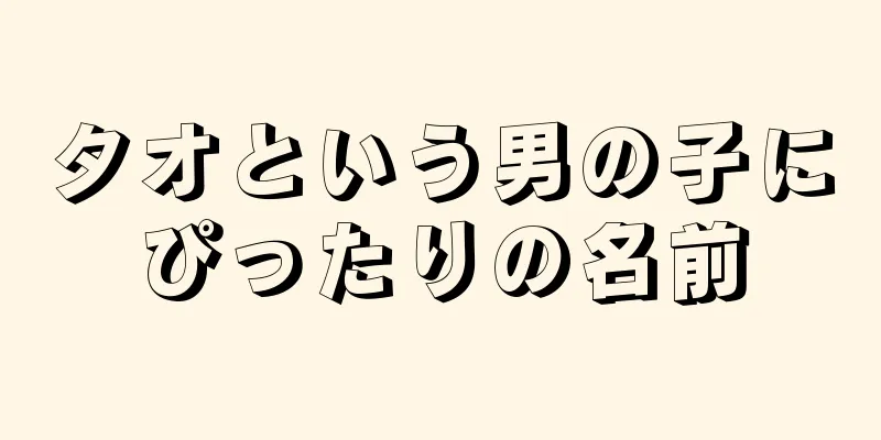 タオという男の子にぴったりの名前