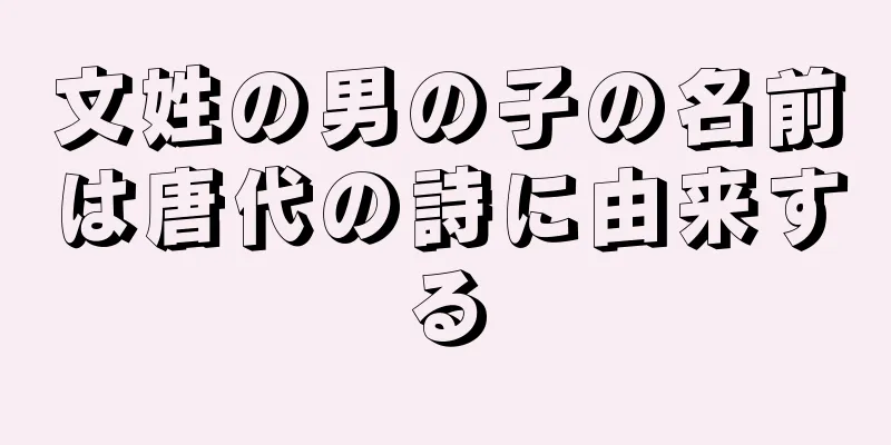 文姓の男の子の名前は唐代の詩に由来する