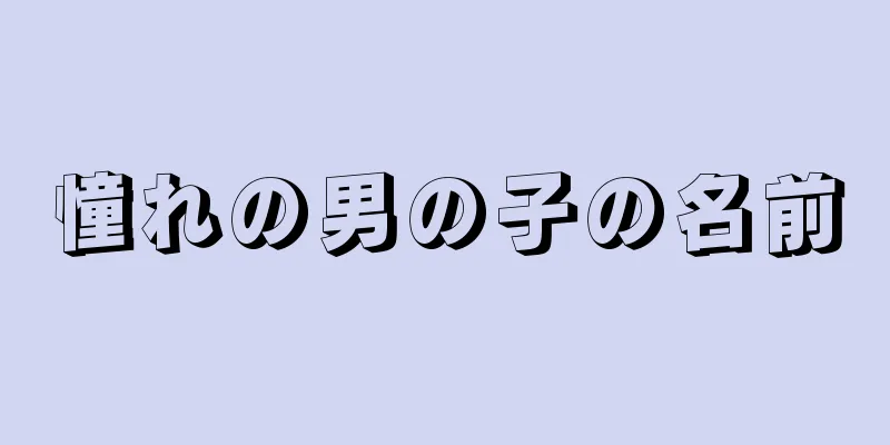 憧れの男の子の名前