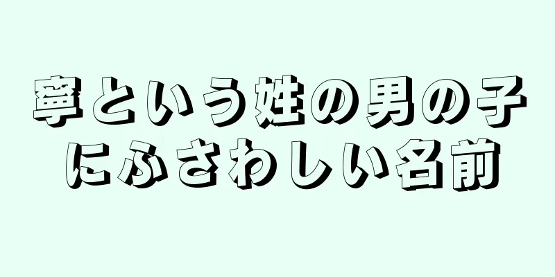 寧という姓の男の子にふさわしい名前