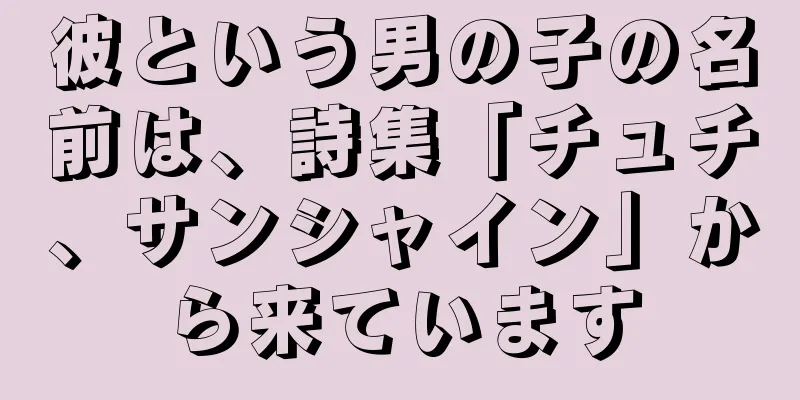 彼という男の子の名前は、詩集「チュチ、サンシャイン」から来ています