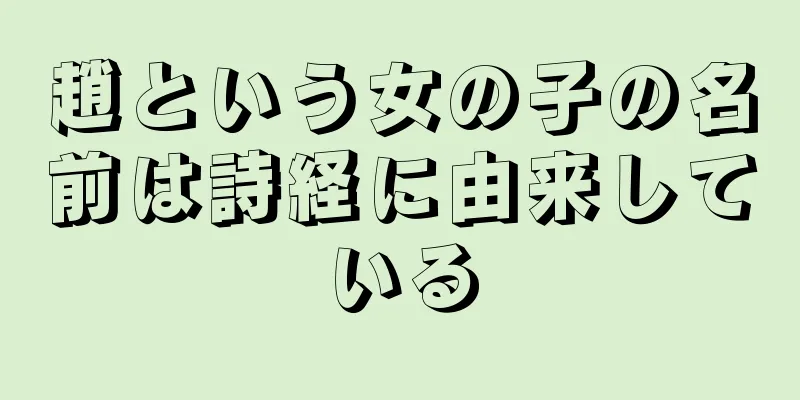 趙という女の子の名前は詩経に由来している