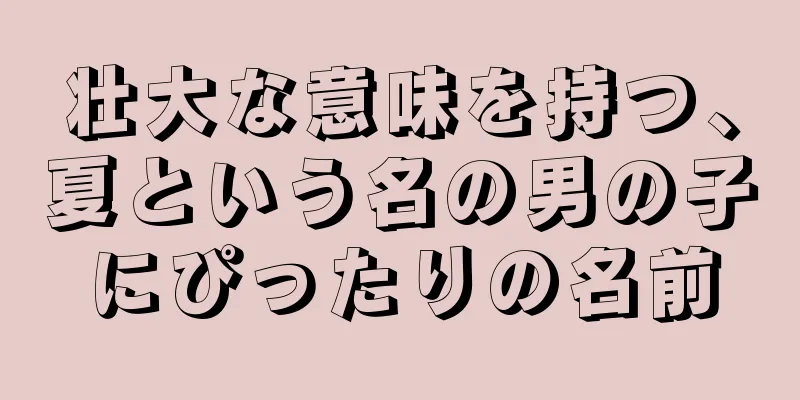 壮大な意味を持つ、夏という名の男の子にぴったりの名前
