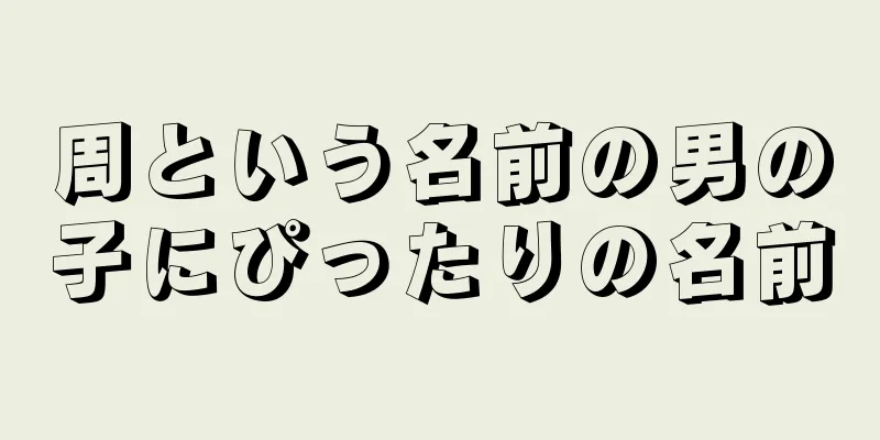 周という名前の男の子にぴったりの名前