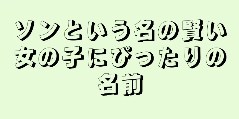 ソンという名の賢い女の子にぴったりの名前