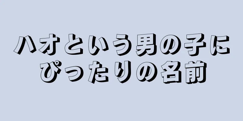 ハオという男の子にぴったりの名前
