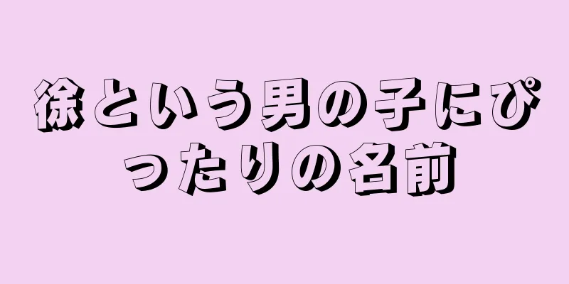 徐という男の子にぴったりの名前