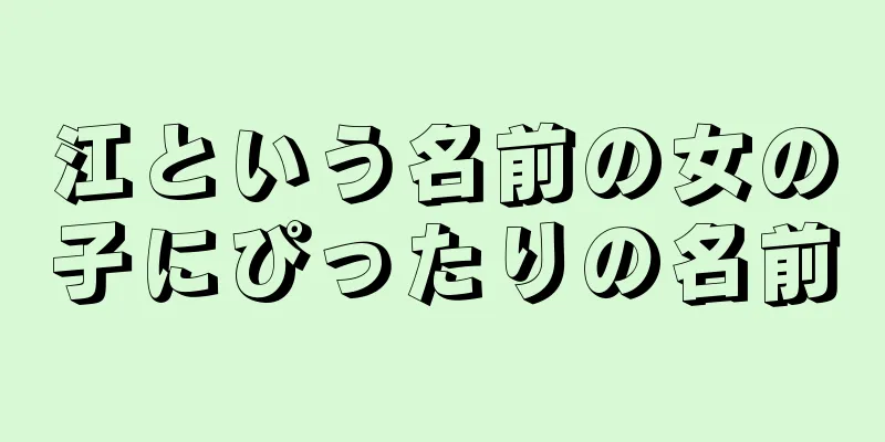 江という名前の女の子にぴったりの名前