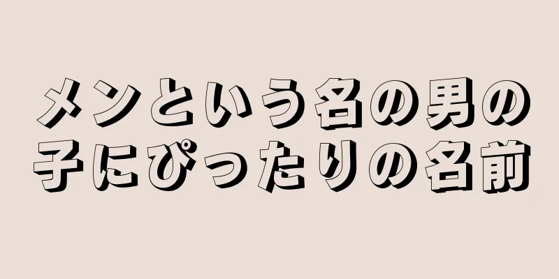 メンという名の男の子にぴったりの名前