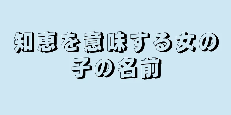 知恵を意味する女の子の名前