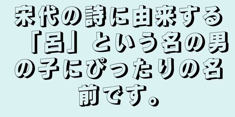 宋代の詩に由来する「呂」という名の男の子にぴったりの名前です。