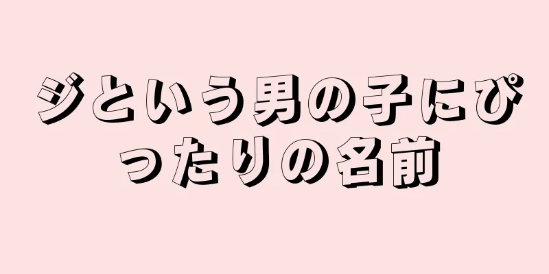 ジという男の子にぴったりの名前