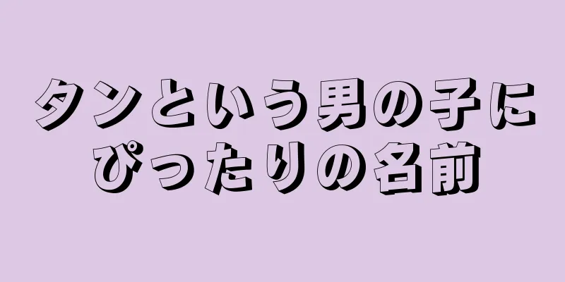 タンという男の子にぴったりの名前
