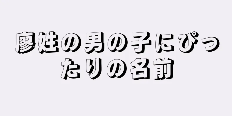 廖姓の男の子にぴったりの名前