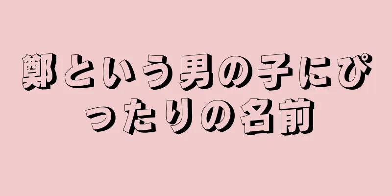 鄭という男の子にぴったりの名前