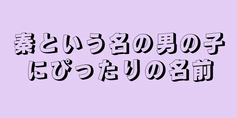 秦という名の男の子にぴったりの名前