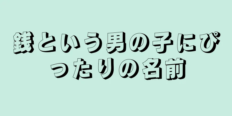 銭という男の子にぴったりの名前