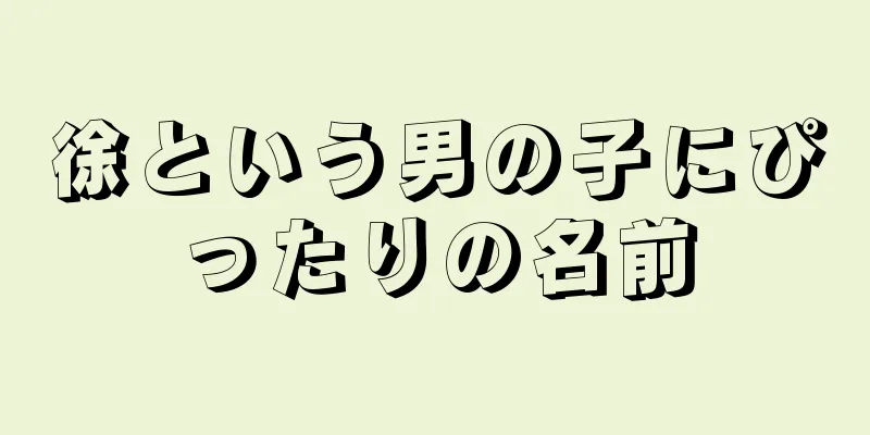 徐という男の子にぴったりの名前