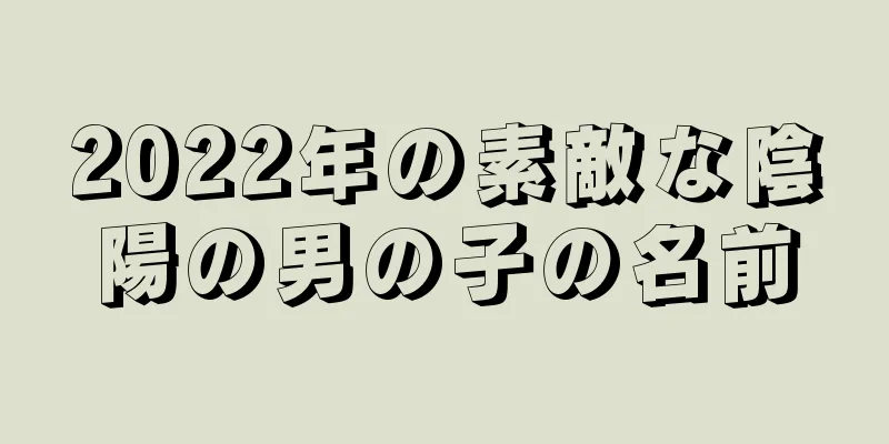 2022年の素敵な陰陽の男の子の名前