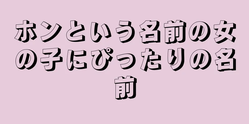 ホンという名前の女の子にぴったりの名前