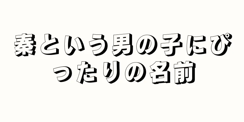 秦という男の子にぴったりの名前