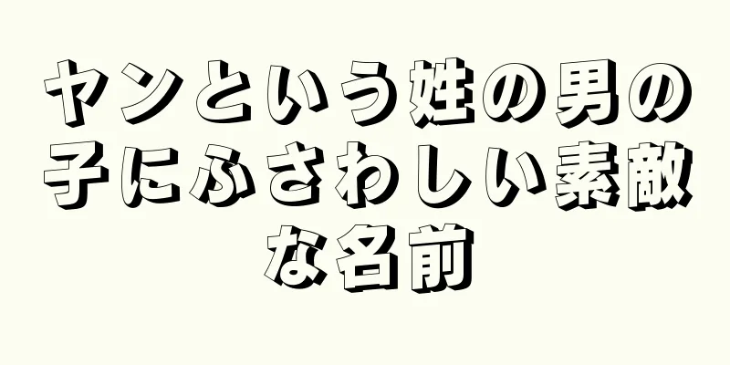 ヤンという姓の男の子にふさわしい素敵な名前