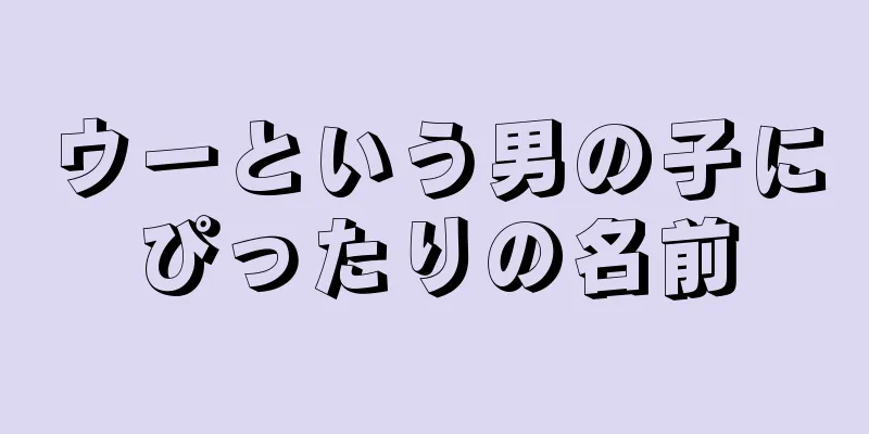 ウーという男の子にぴったりの名前