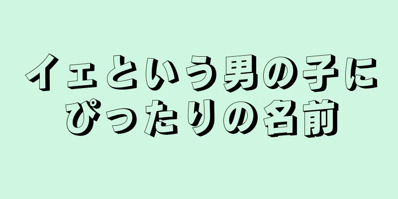 イェという男の子にぴったりの名前