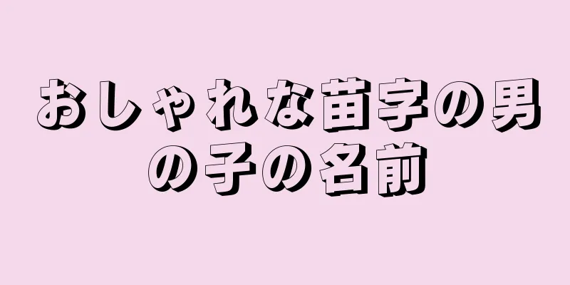 おしゃれな苗字の男の子の名前