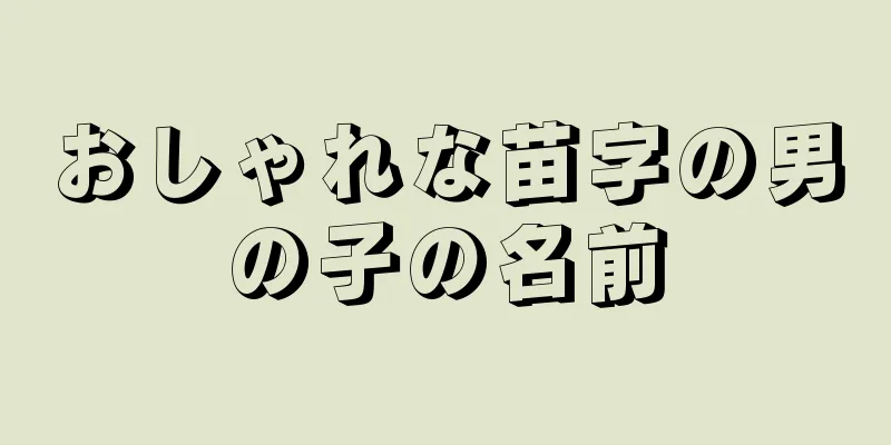 おしゃれな苗字の男の子の名前