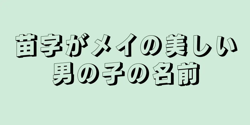苗字がメイの美しい男の子の名前