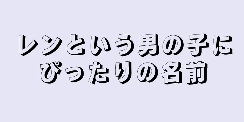レンという男の子にぴったりの名前