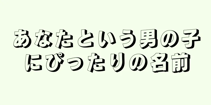 あなたという男の子にぴったりの名前