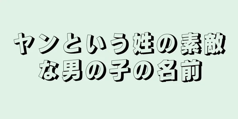 ヤンという姓の素敵な男の子の名前